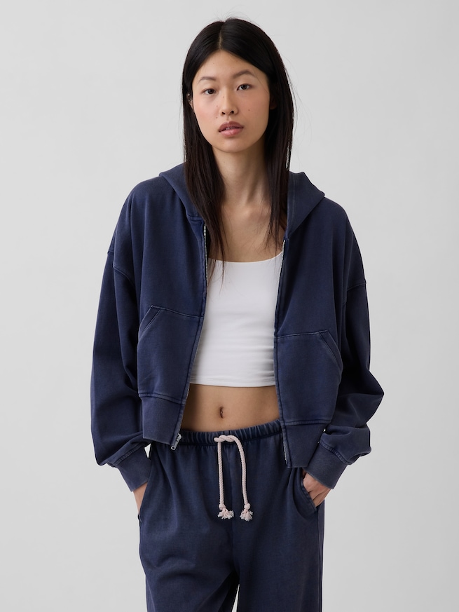 ヴィンテージソフト フレンチテリー ジップアップパーカー-0