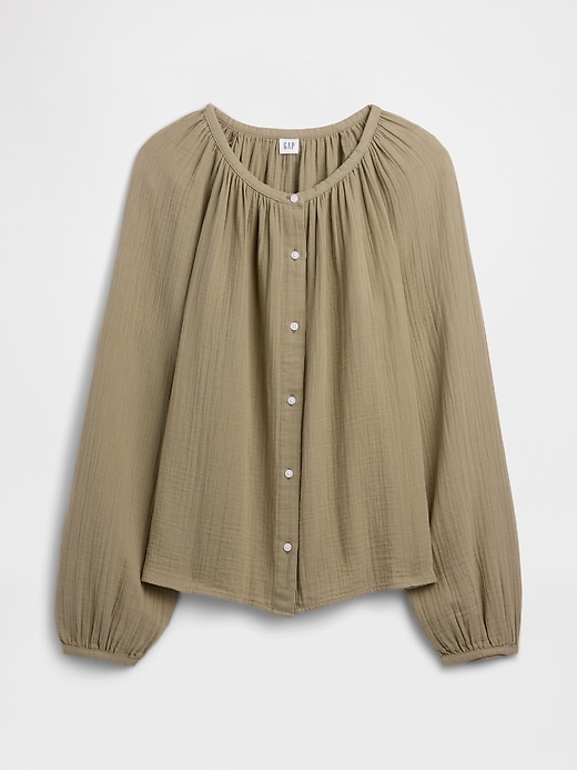トップス GAUZEJERSEYDOUBLESLEEVETOPFUMIKAUCHIDA Oversized Gauze Top | Gap Factory