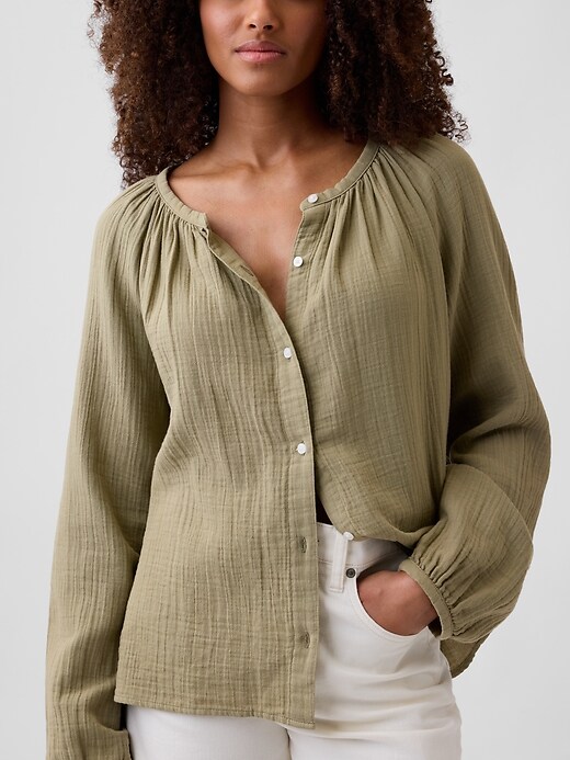 Oversized Gauze Top | Gap Factory
