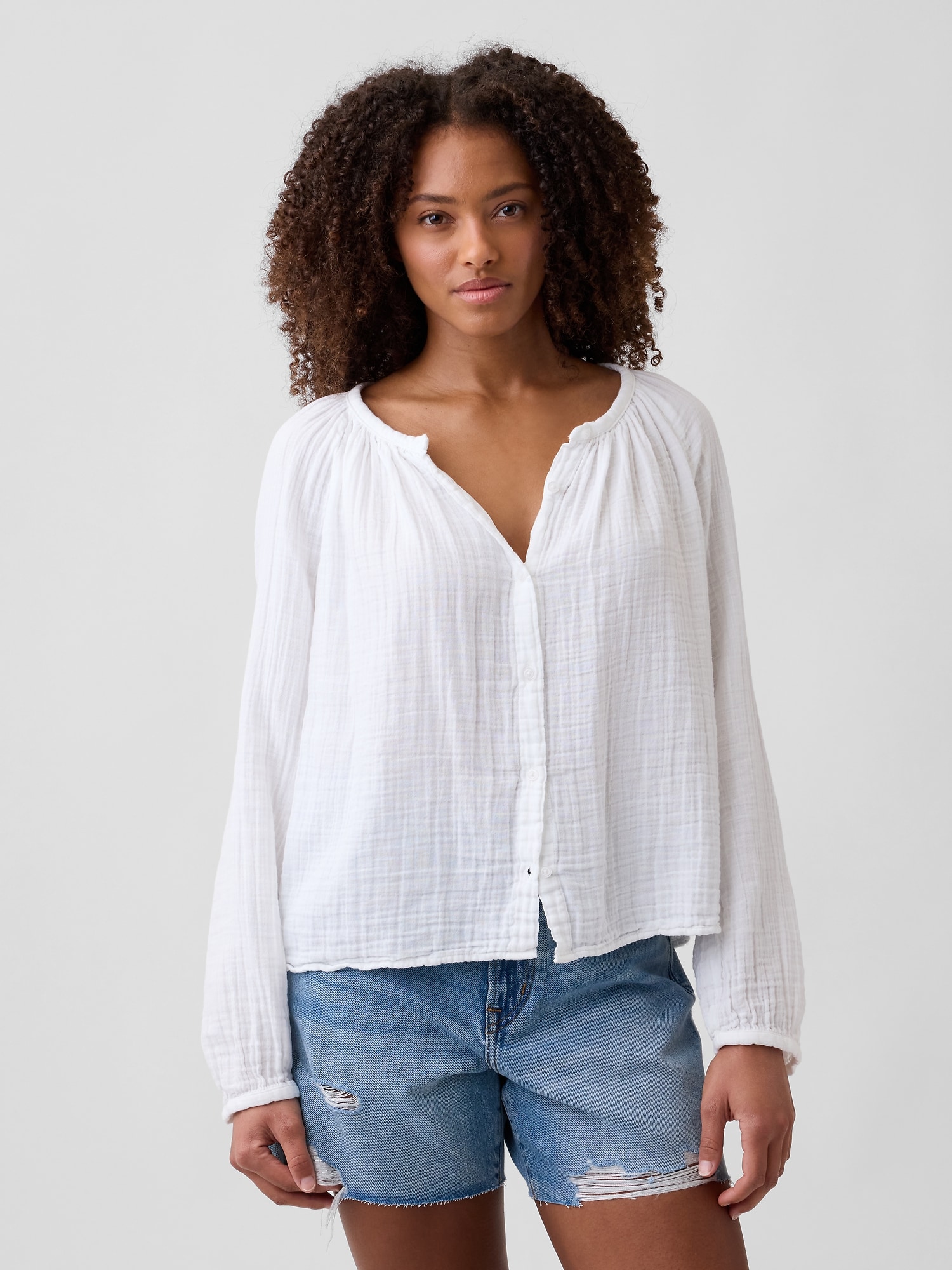 Oversized Gauze Top