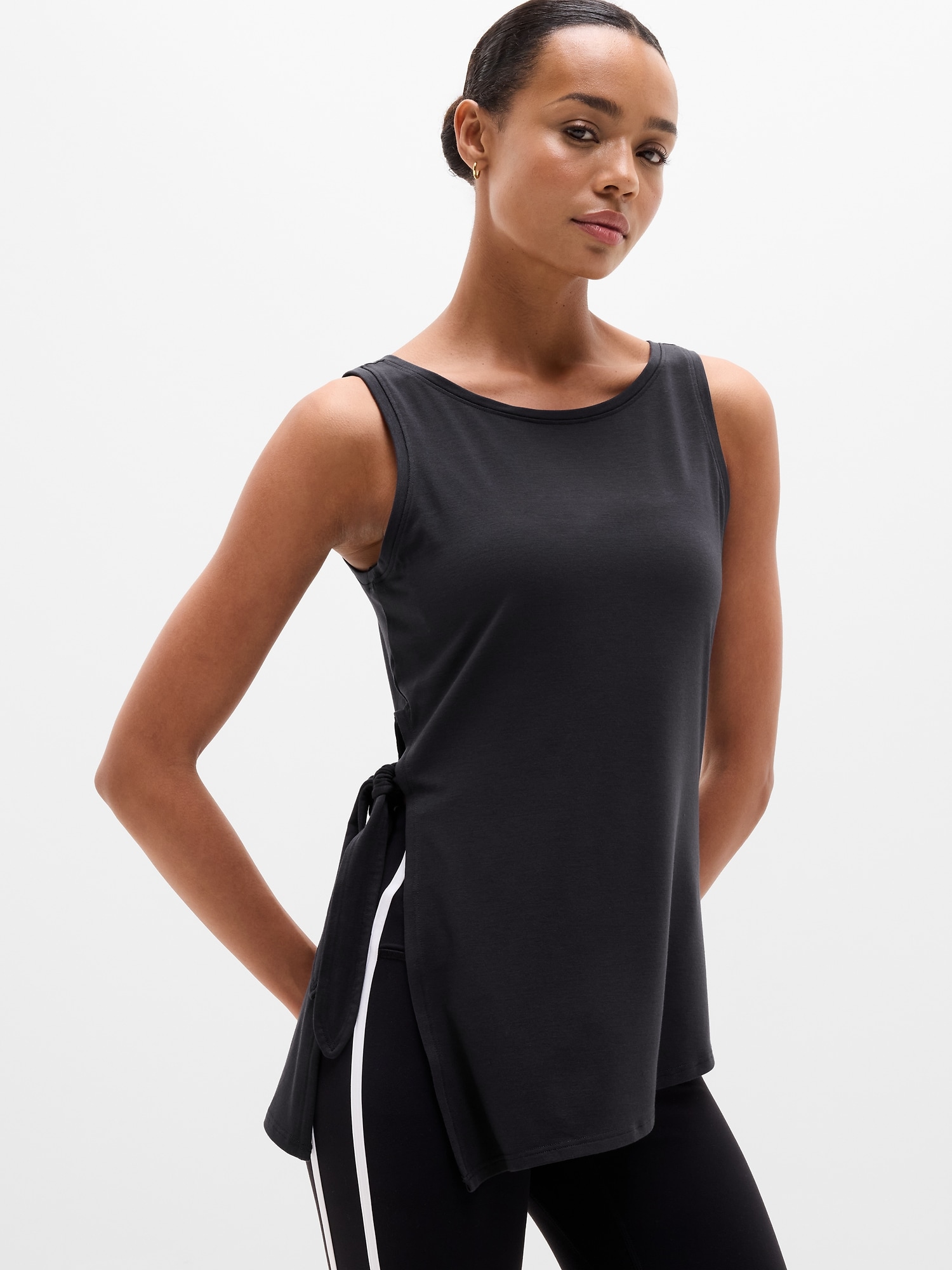 Athleta Move With Ease Asym Tie Tank In Black