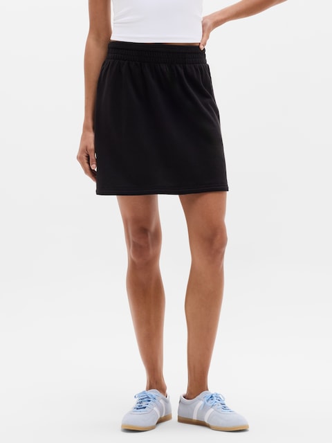 Airy Cotton Terry Mid Rise Mini Skirt