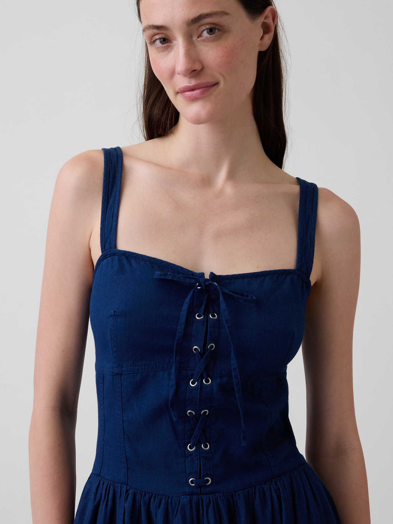 Lace-Up Corset Maxi Dress