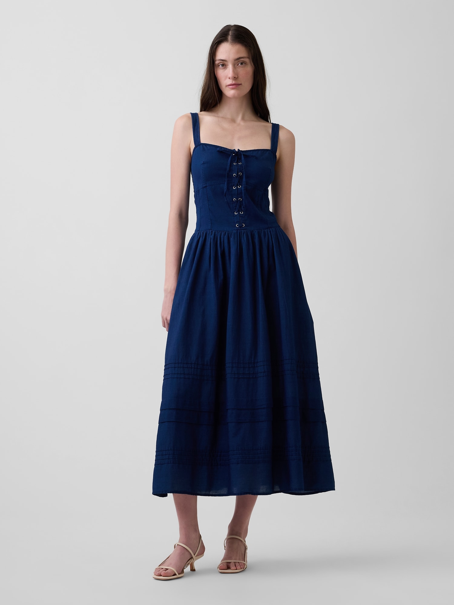 Lace-Up Corset Maxi Dress