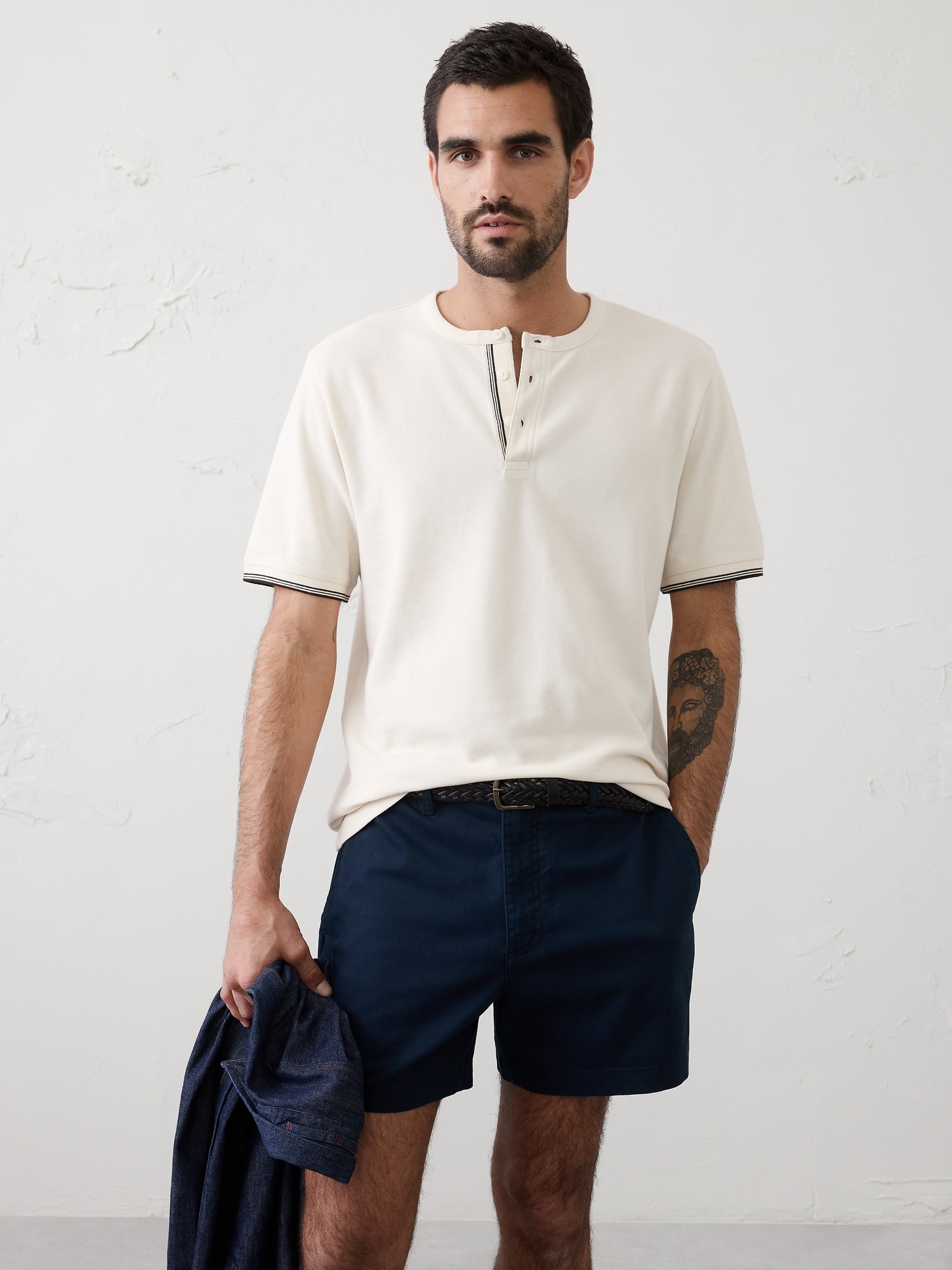 Standard-Fit Textured Tipped Henley
