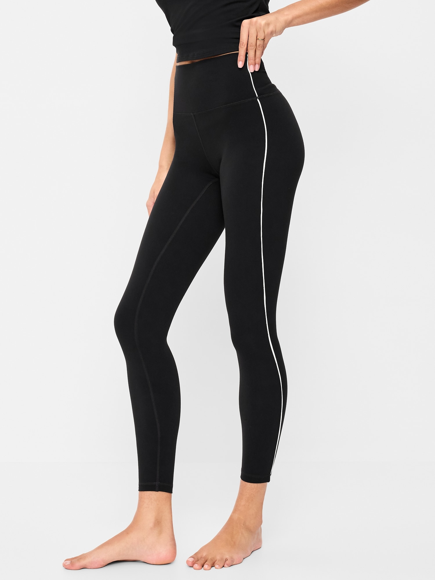 High-Waisted StudioSmooth 7/8 Side-Striped Leggings