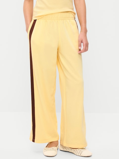 Baggy French-Terry Straight-Leg Retro Sweatpants for Girls