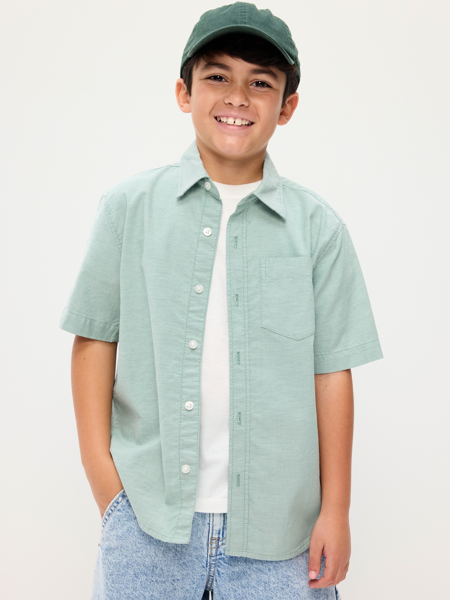 CHEMISE OXFORD À POCHE À MANCHES COURTES POUR GARÇON