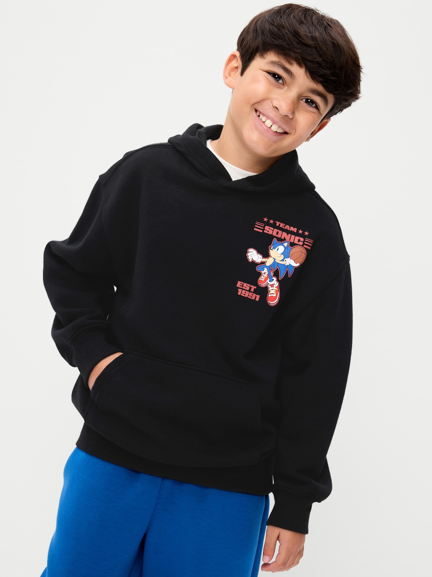 CHANDAIL À CAPUCHON SURDIMENSIONNÉ SONIC THE HEDGEHOG™ UNISEXE POUR ENFANT