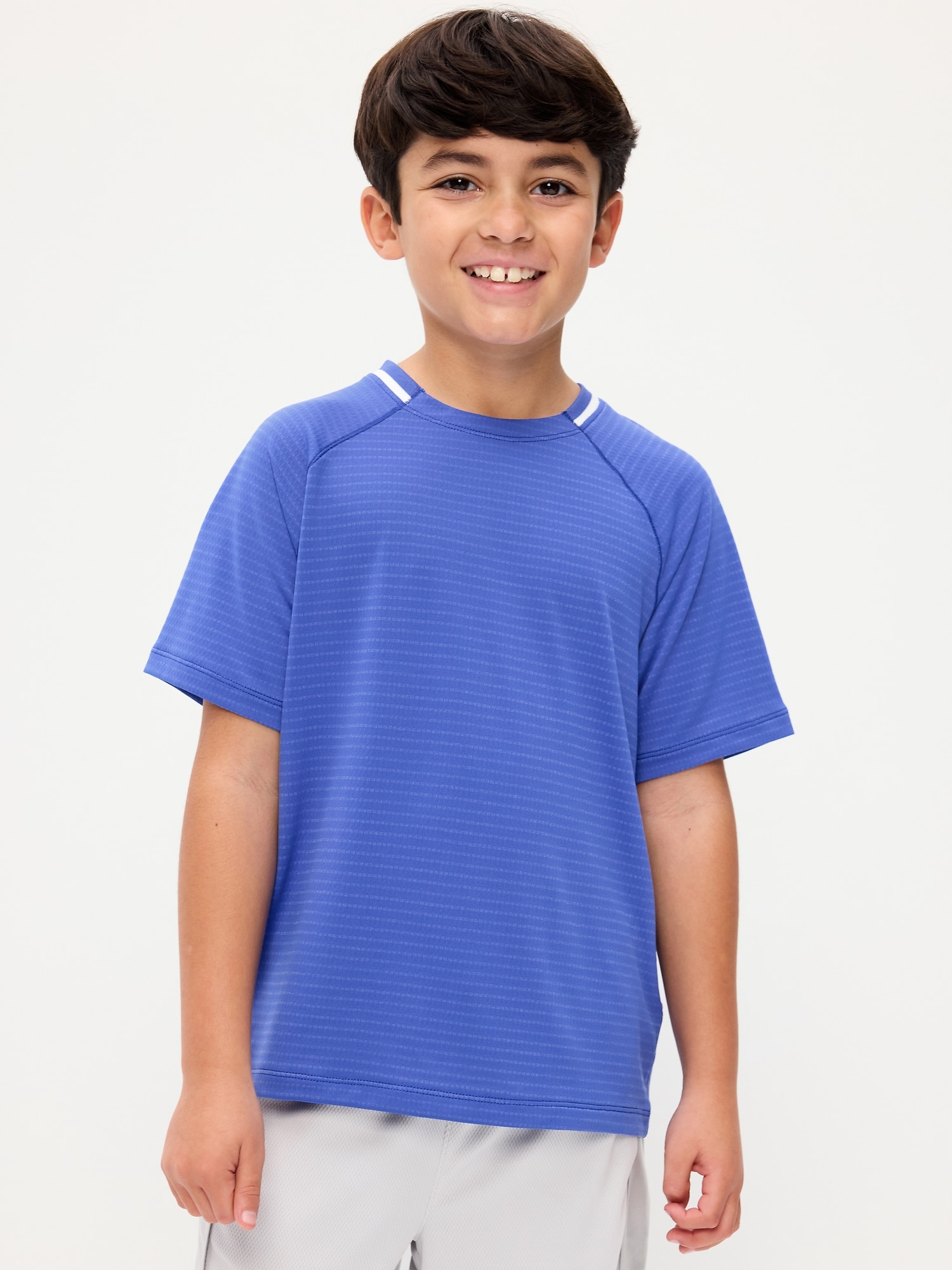 Short-Sleeve Textured Mesh Performance T-Shirt for Boys