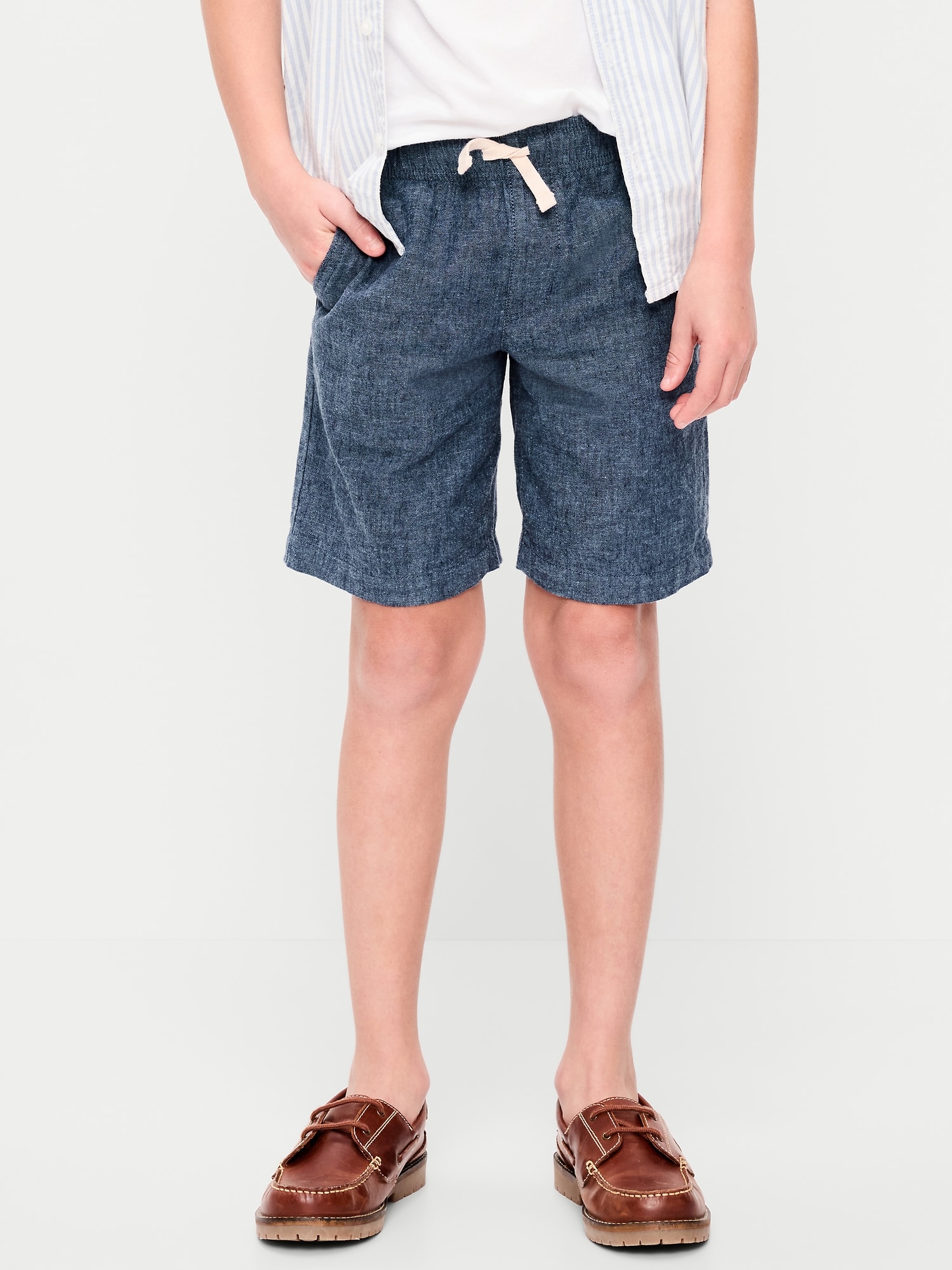 BERMUDA NAUTIQUE EN MÉLANGE DE LIN POUR GARÇON