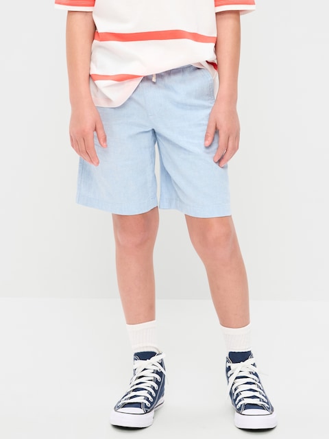 Knee Length Linen-Blend Dock Shorts for Boys