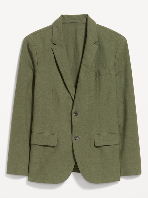 BLAZER DÉCONTRACTÉ EN MÉLANGE DE LIN SANS DOUBLURE