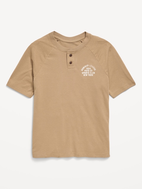 Softest Short-Sleeve Graphic Henley T-Shirt for Boys