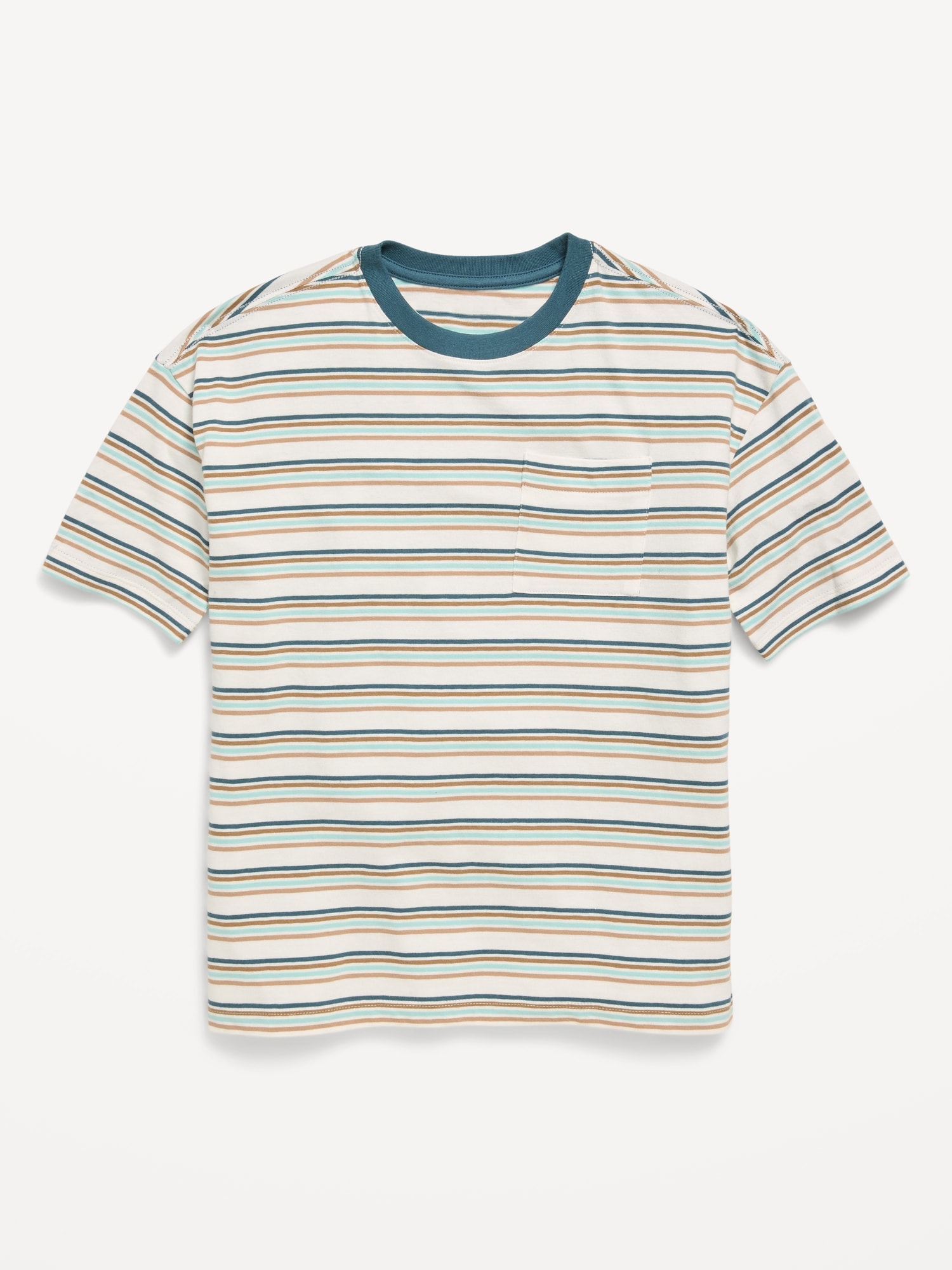 Oversized Short-Sleeve Striped T-Shirt for Boys