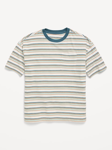 T-SHIRT SURDIMENSIONNÉ À RAYURES À MANCHES COURTES POUR GARÇON