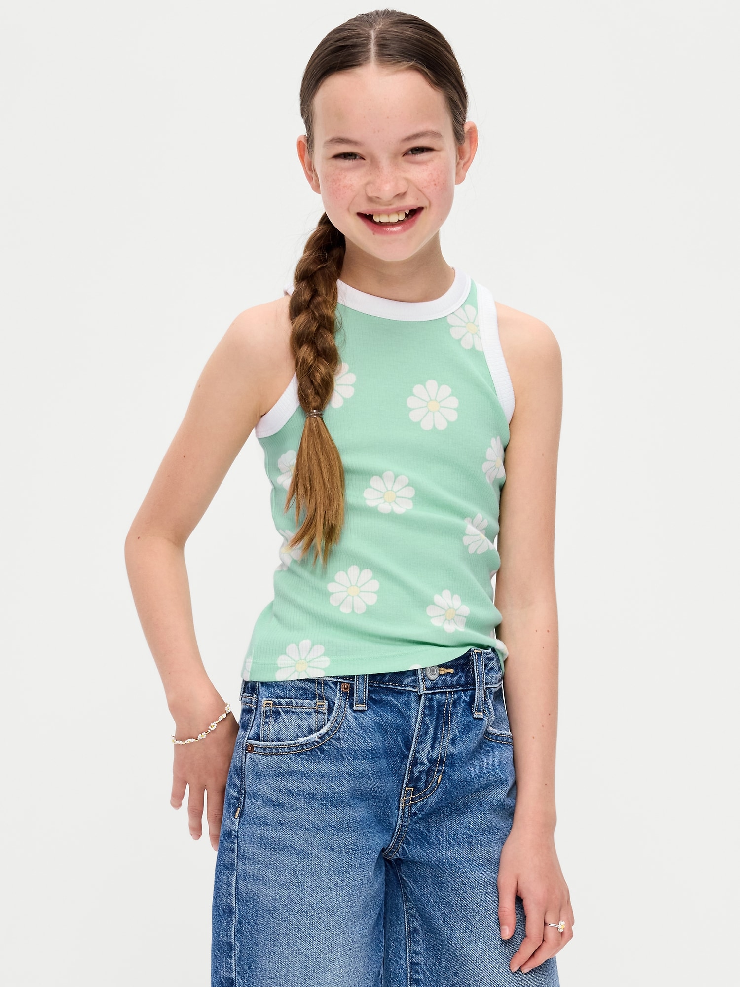 Fitted Ribbed Tank Top for Girls