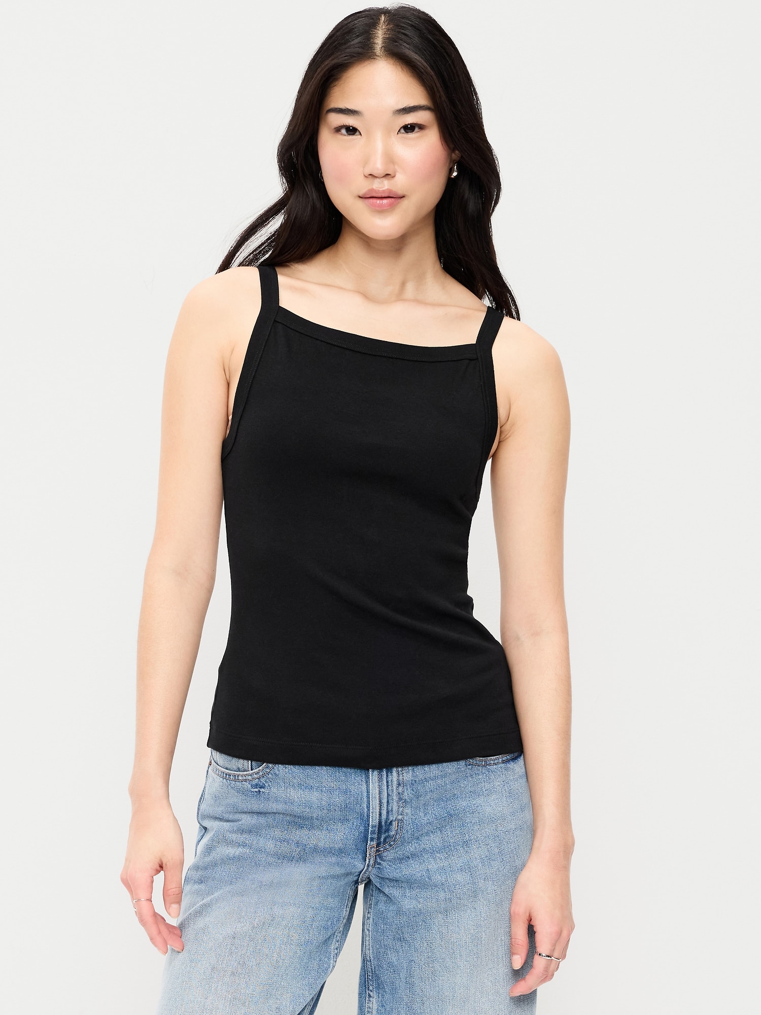 Snug Apron-Neck Tank Top