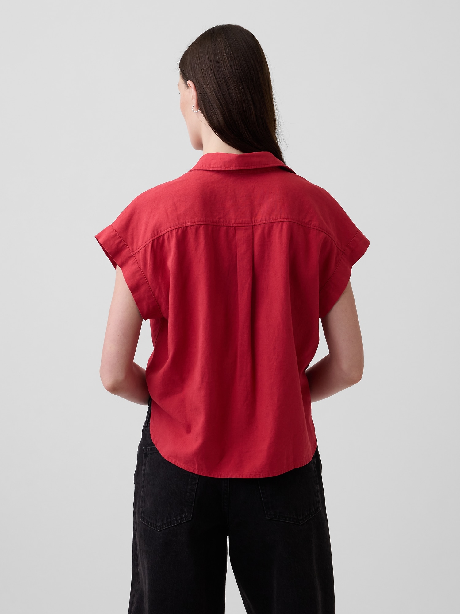 リネンブレンド オーバーサイズシャツ-2