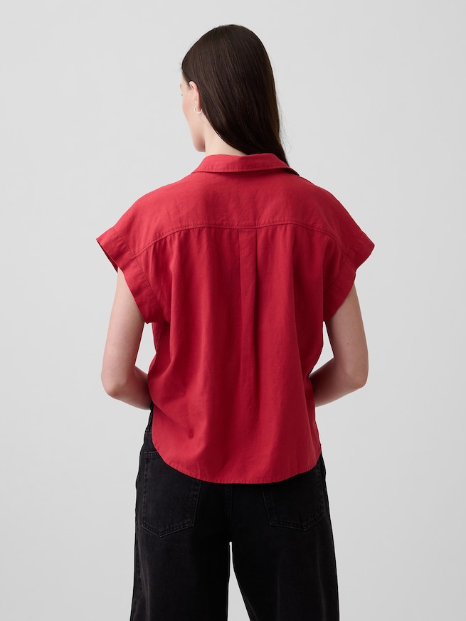 リネンブレンド オーバーサイズシャツ-2