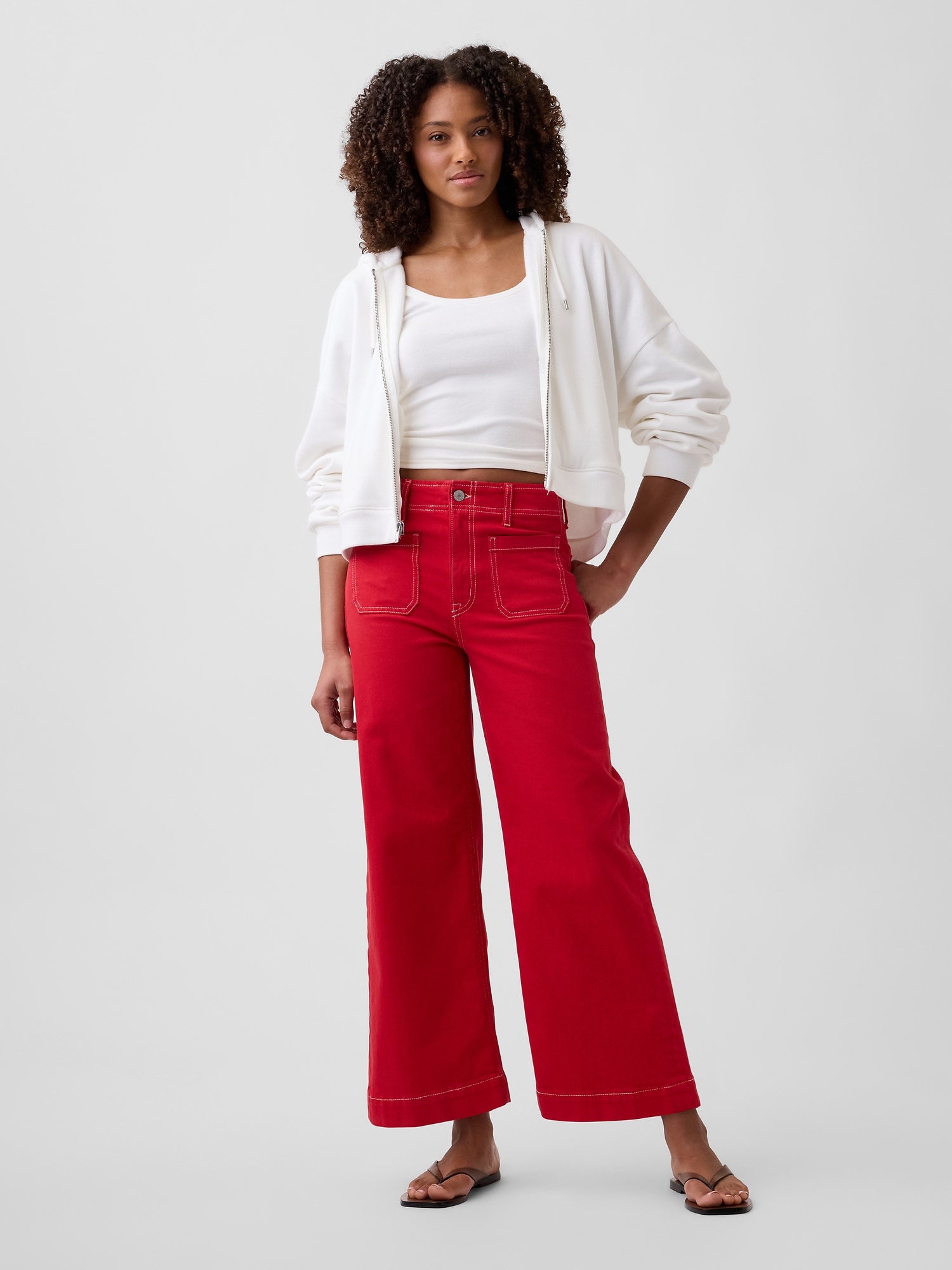 High Rise Wide-Leg Crop Jeans