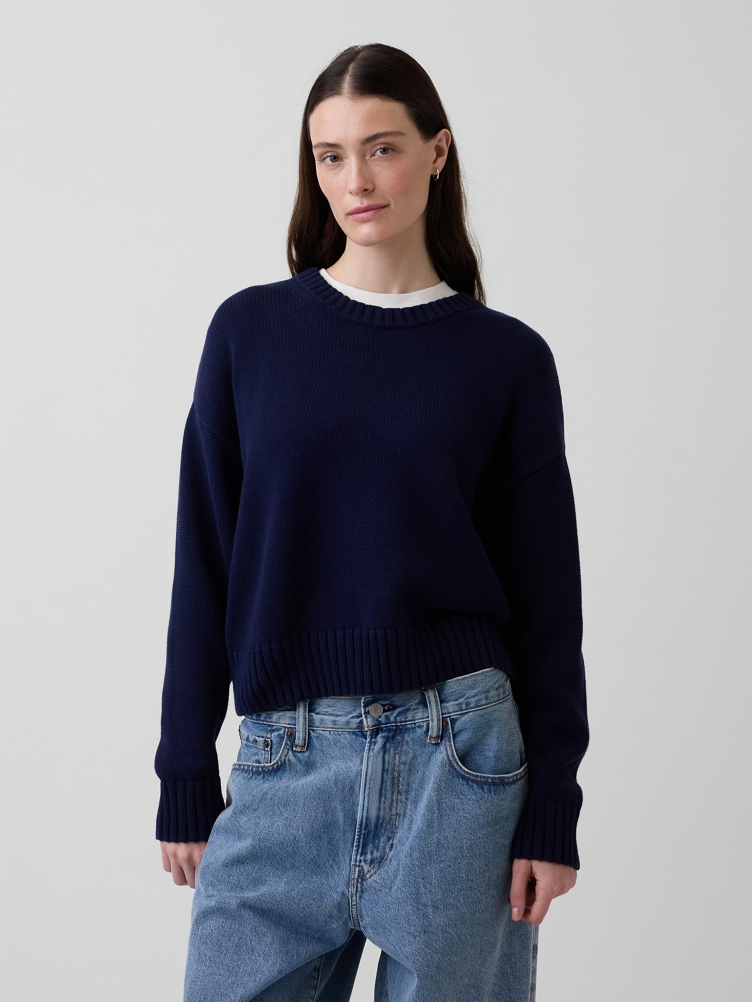 100% Cotton Oversized Crop Sweater