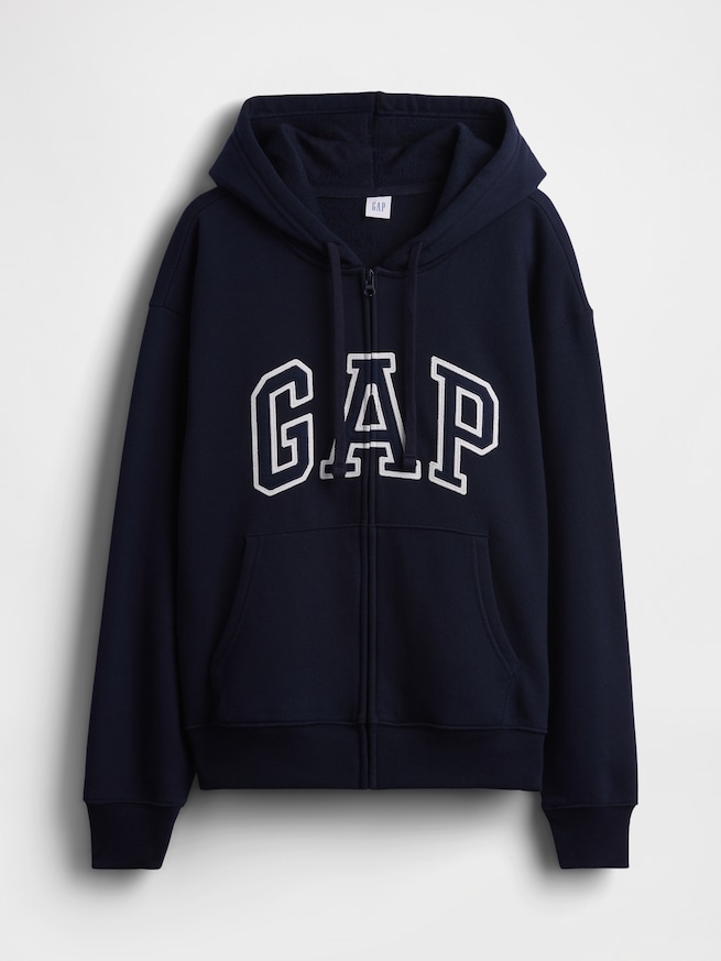 リラックスフィット GAPロゴ ジップアップパーカー-5