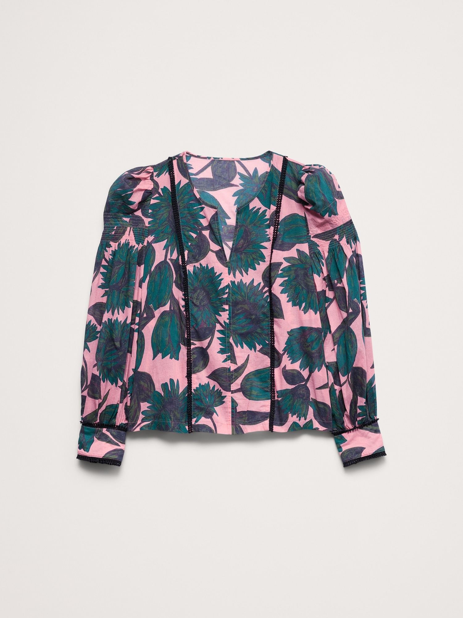 ライトウェイト コットン パフスリーブ トップス-4