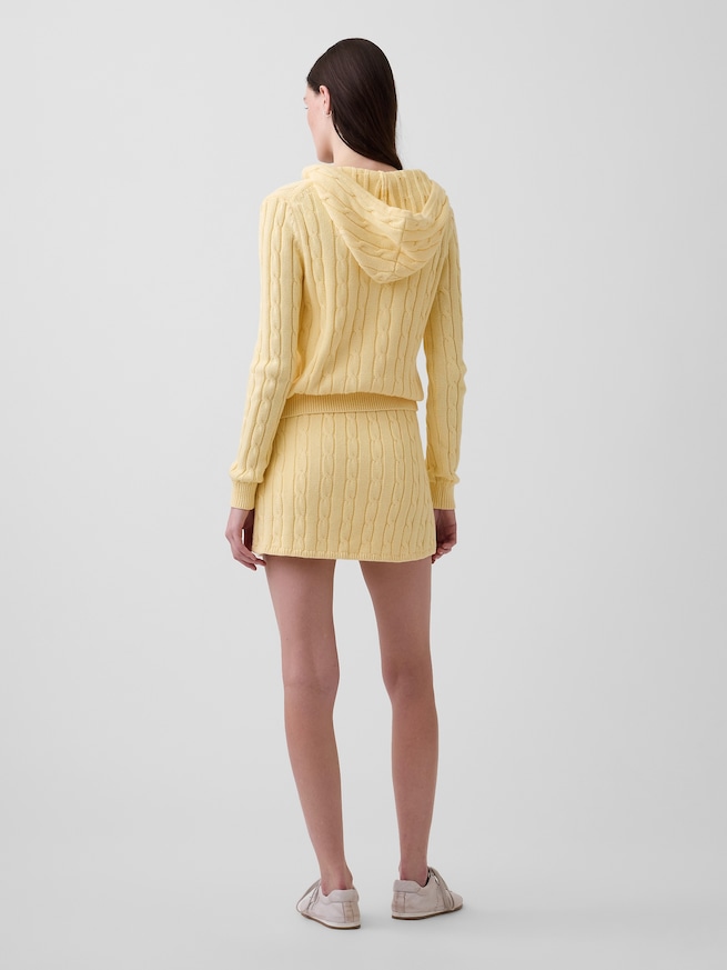 コットン100% コットンケーブルニット ミニスカート・スコート-1