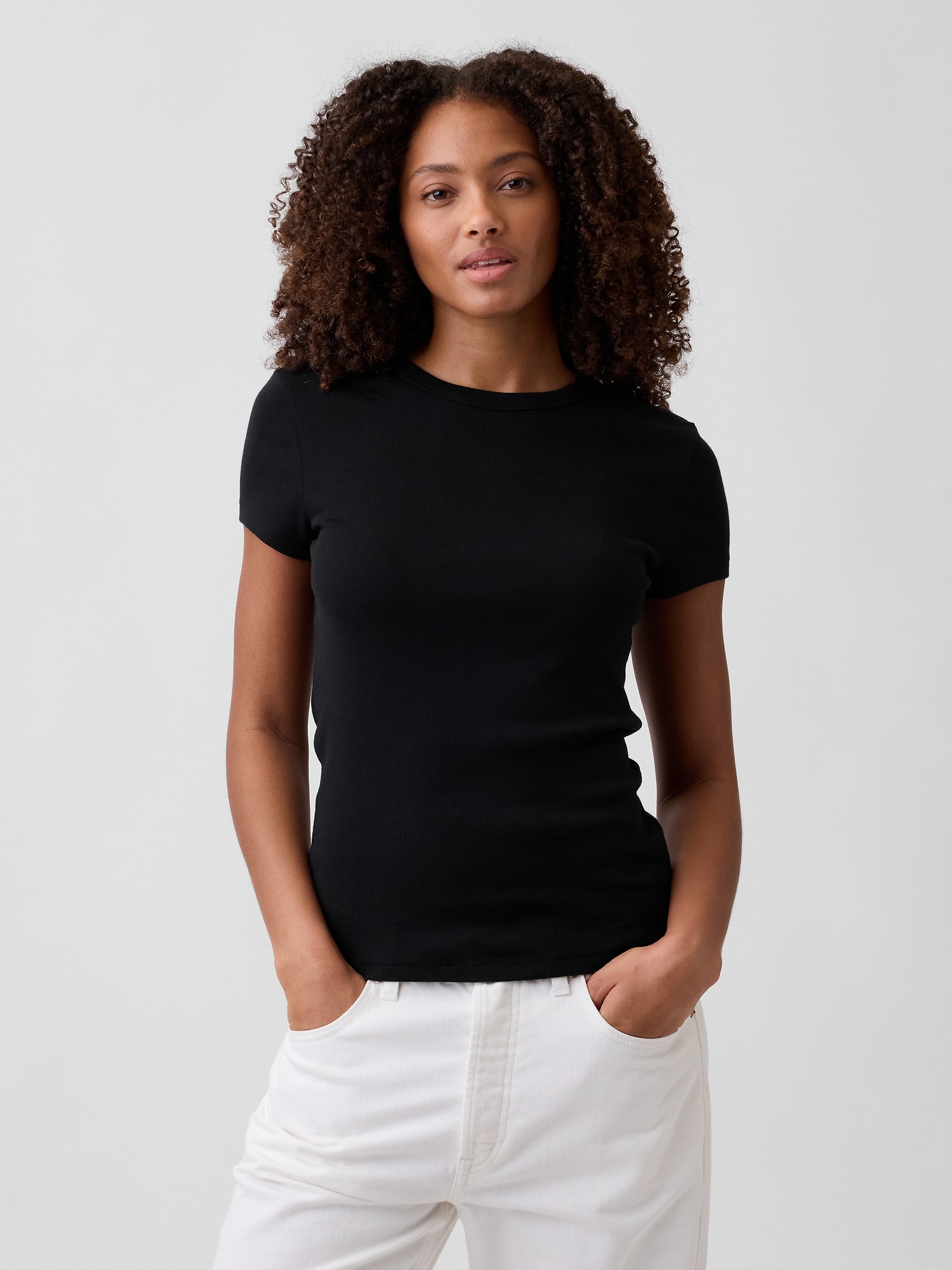 Modern Ribbed Crewneck T-Shirt