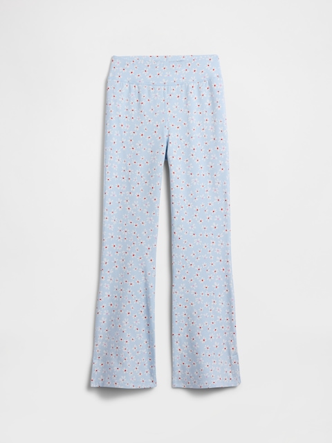 Kids Print Stretch Jersey Flare Leggings