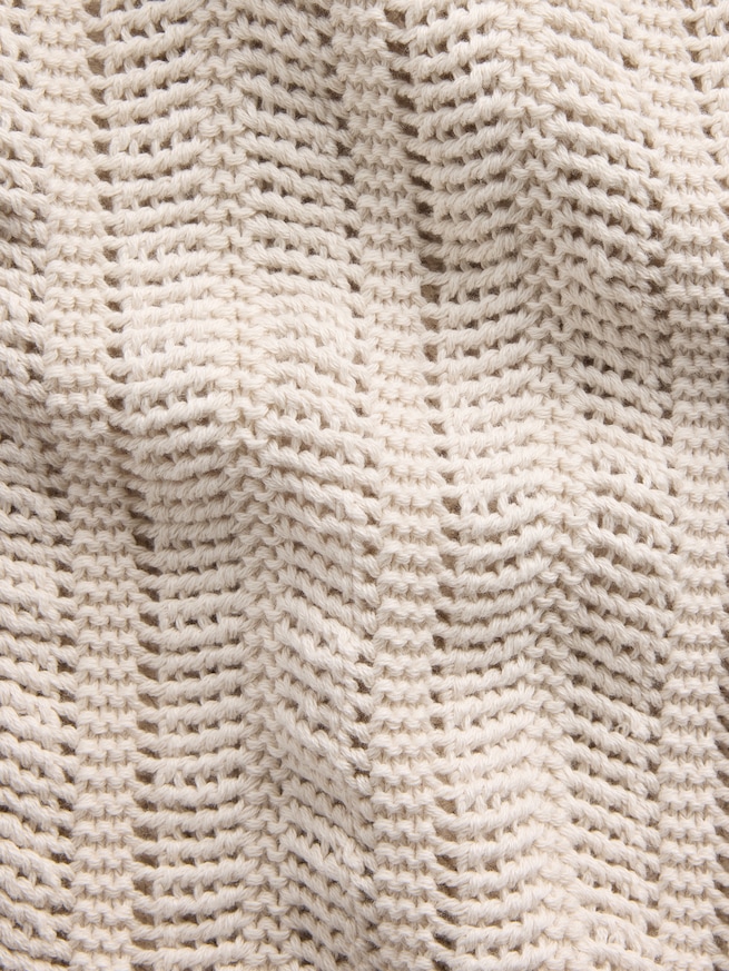 ヘリンボーン クロシェ ニットシャツ-3