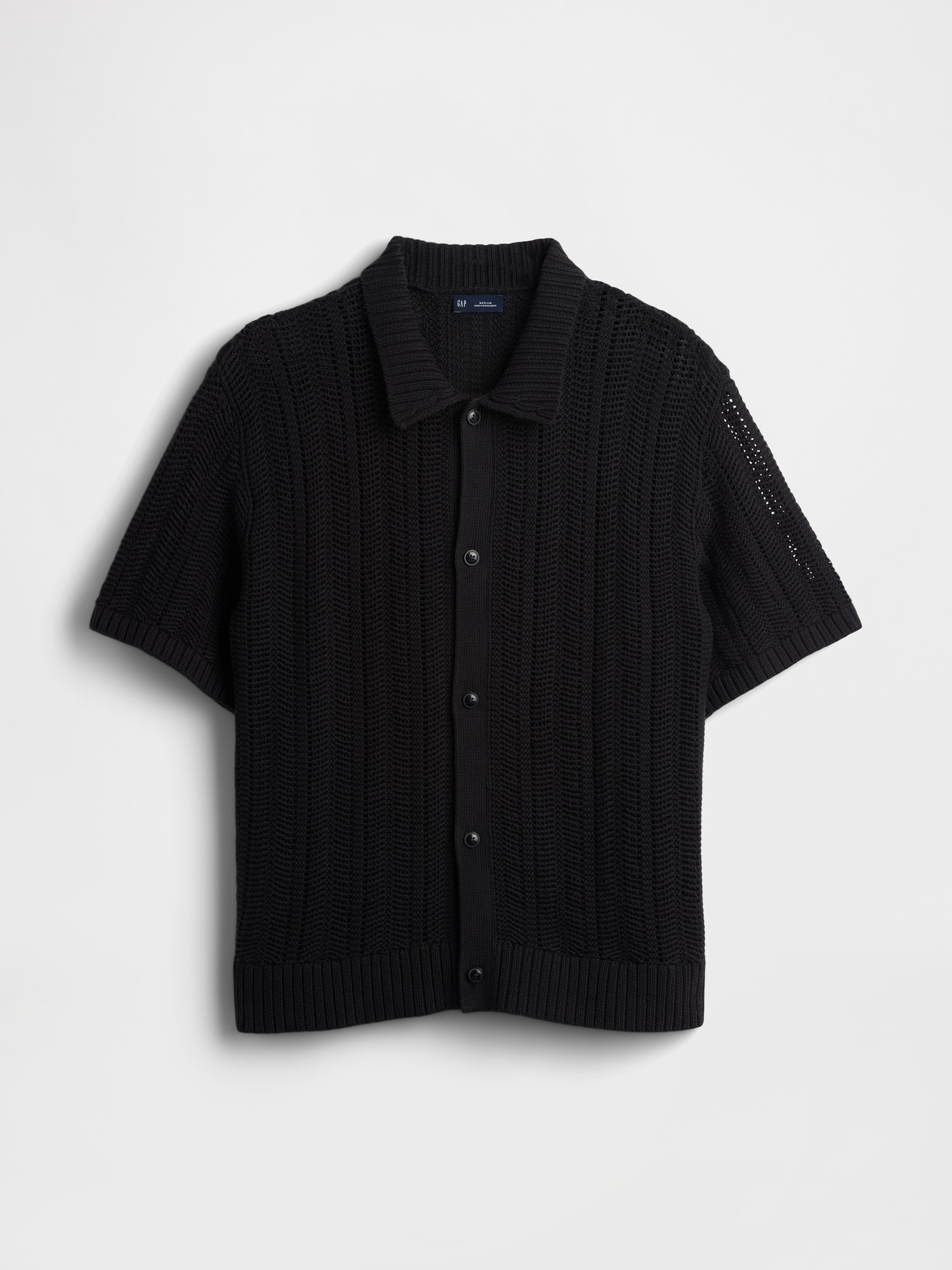 ヘリンボーン クロシェ ニットシャツ-4