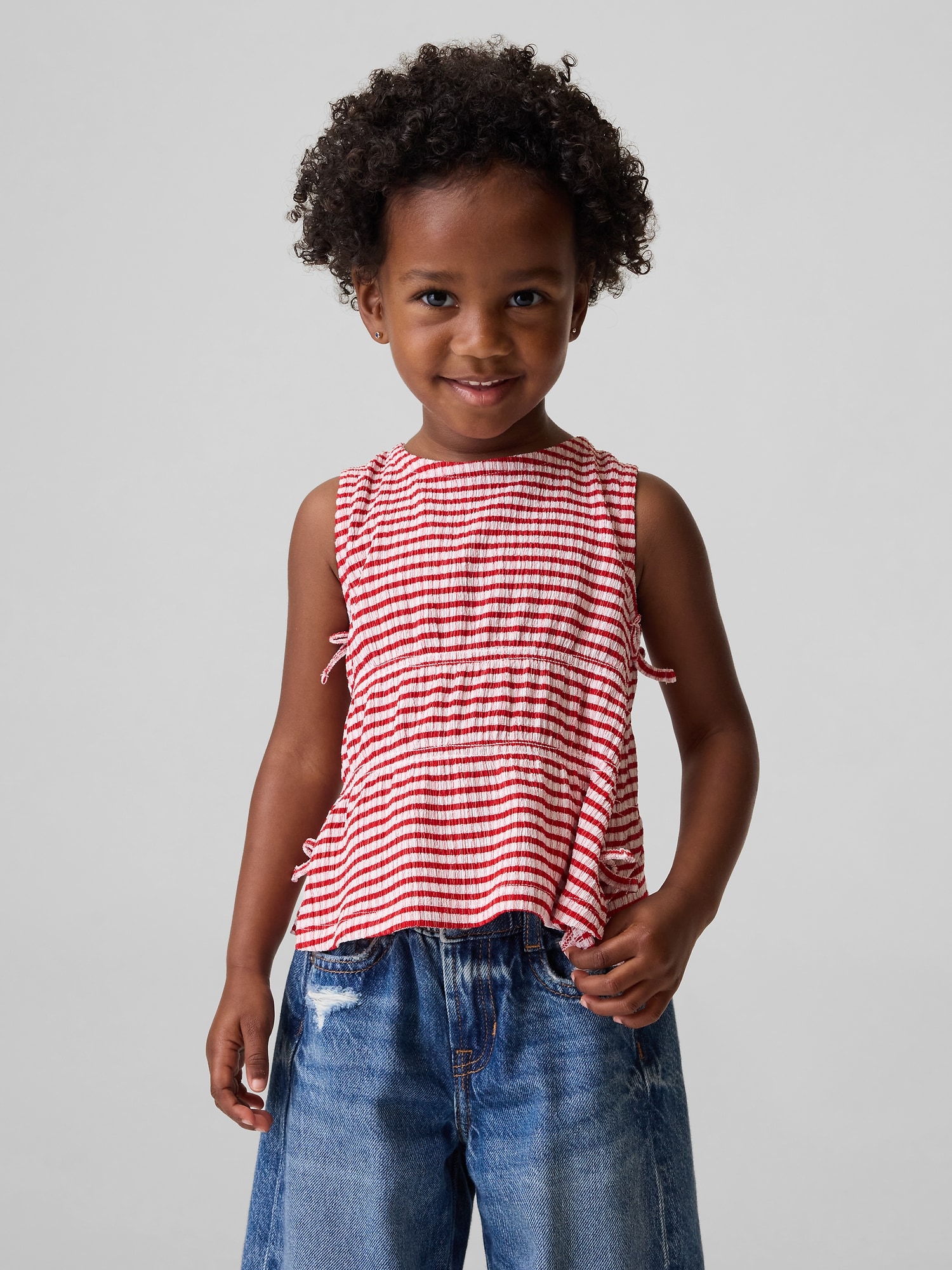 Baby & Toddler Crinkle Knit Bow Top