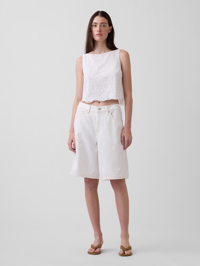 アイレット クロップド シェルタンクトップ-1