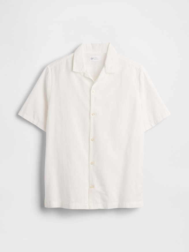 スタンダードフィット リネンブレンドバケーションシャツ-4