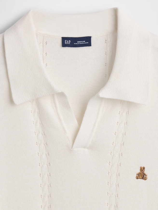 リラックス ジョニーカラー ポインテール ニットシャツ-3