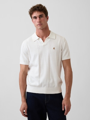 リラックス ジョニーカラー ポインテール ニットシャツ