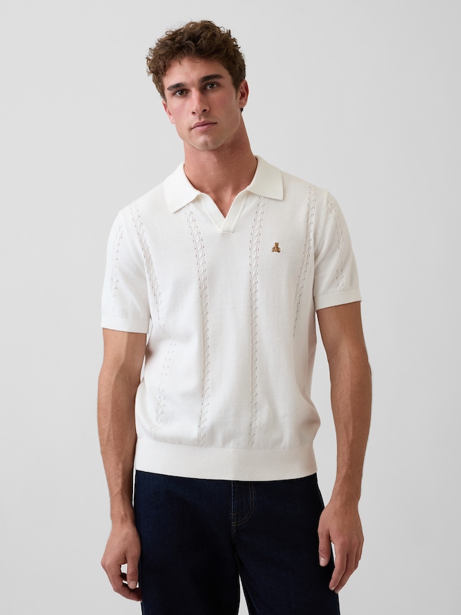 リラックス ジョニーカラー ポインテール ニットシャツ-0