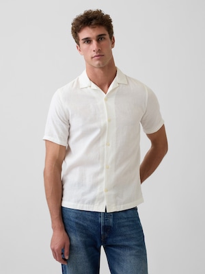 スタンダードフィット リネンブレンドバケーションシャツ