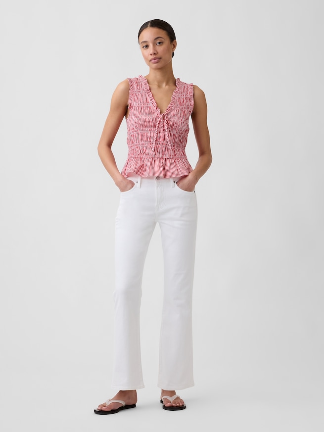 スモッキングギャザー ノースリーブトップス-2