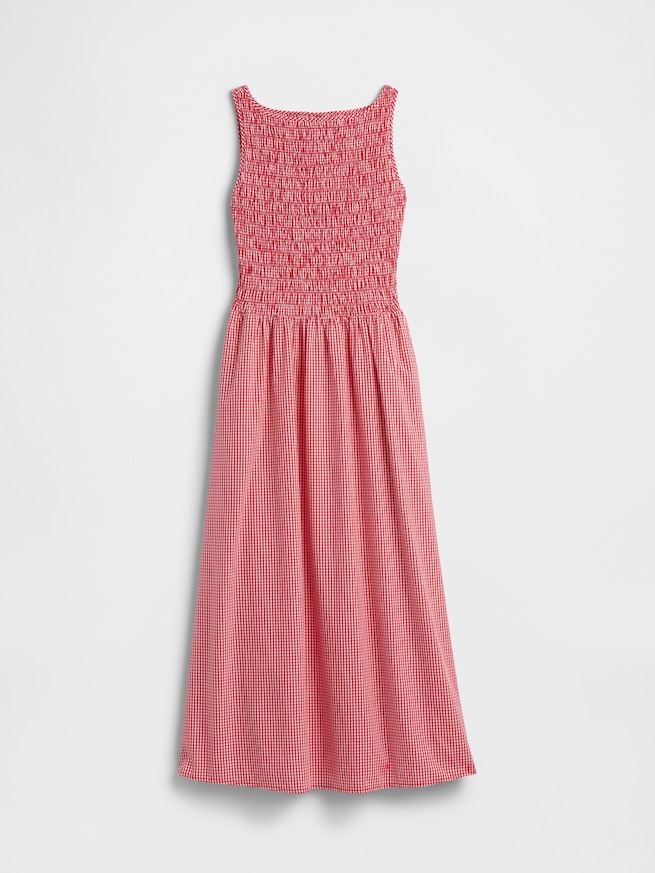 スモッキングギャザー ボートネック マキシワンピース-2