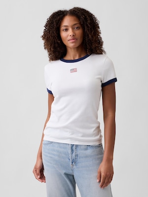 モダンリブ リンガーTシャツ