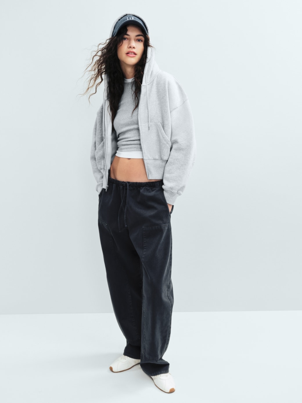 イージーウエスト ダブルニー バレルパンツ-5