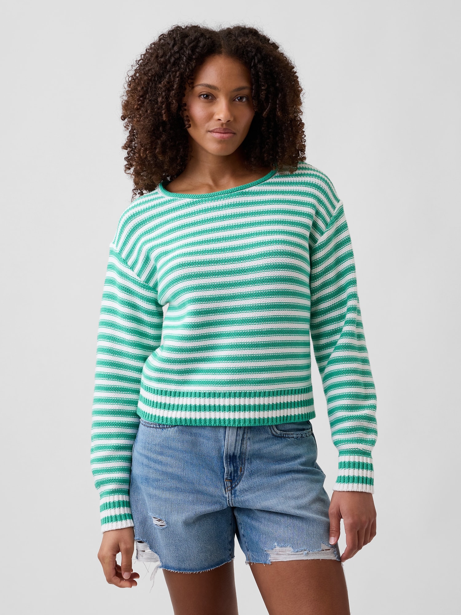 Relaxed Stripe Rollneck Sweater
