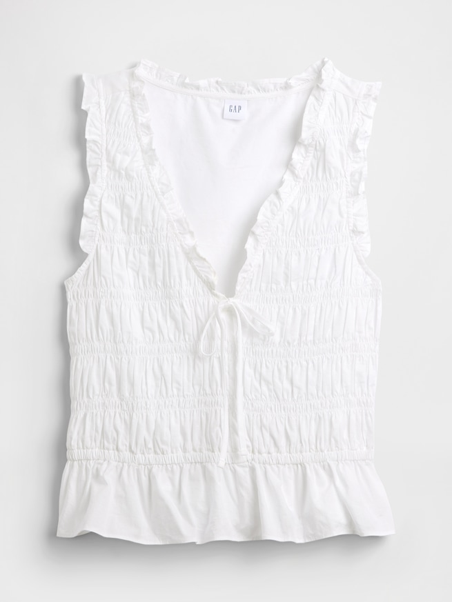 スモッキングギャザー ノースリーブトップス-3