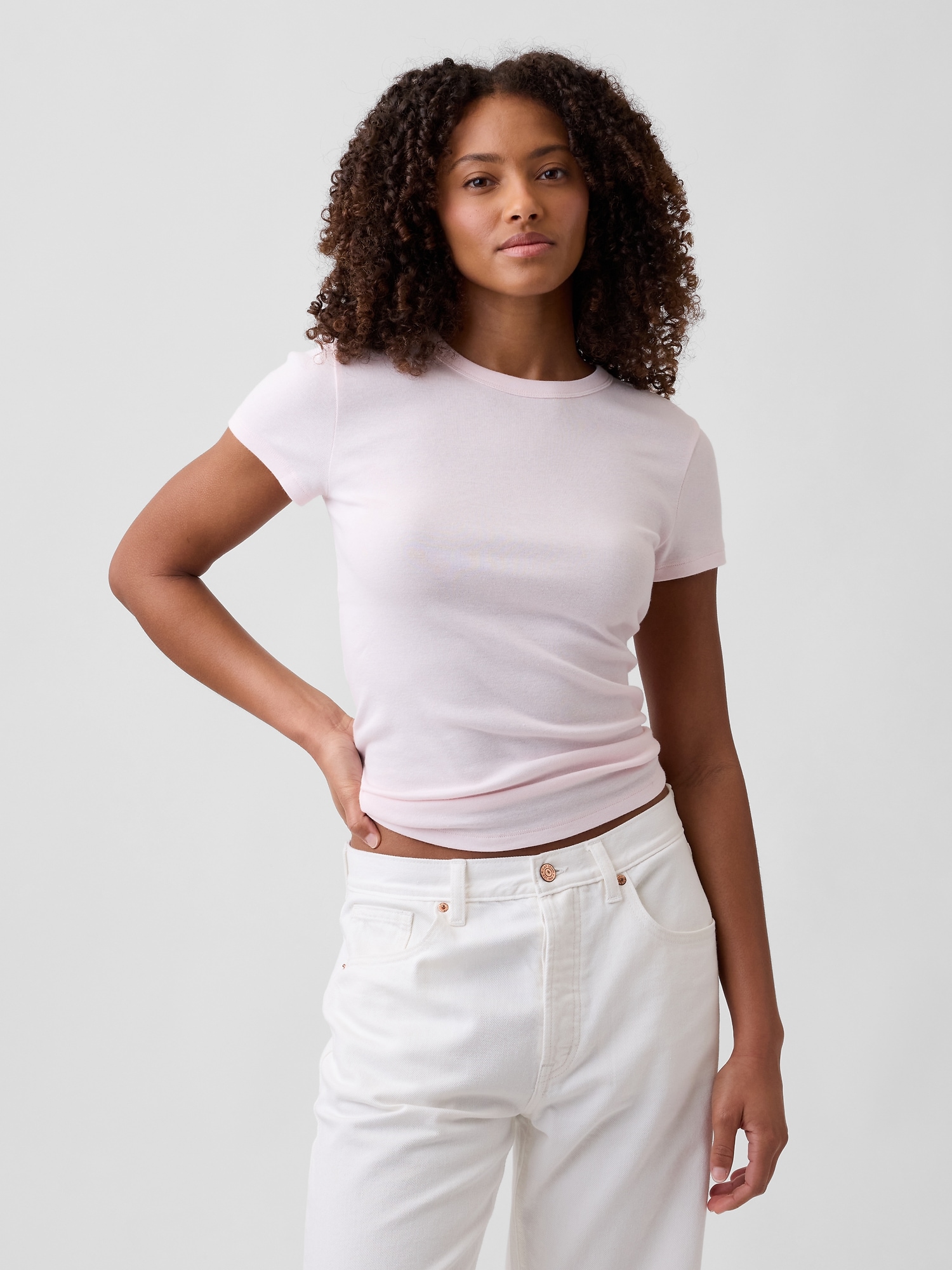 Modern Ribbed Crewneck T-Shirt