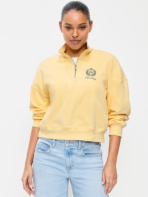 SoComfy Terry Oversized Logo Half-Zip Sweatshirt