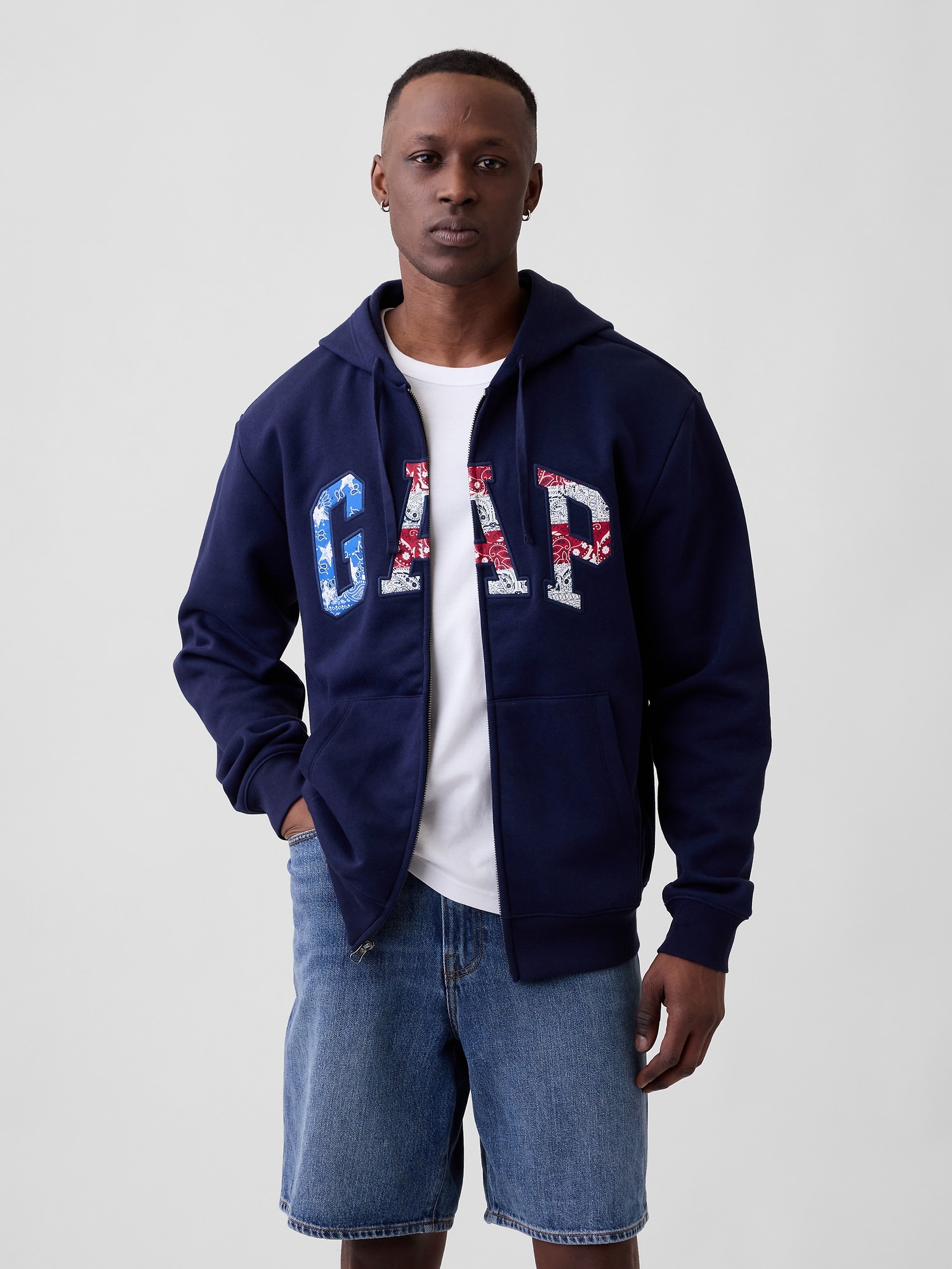 Relaxed Gap Logo Zip Hoodie
