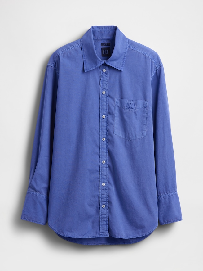 オーガニック コットンポプリン ビッグシャツ-4